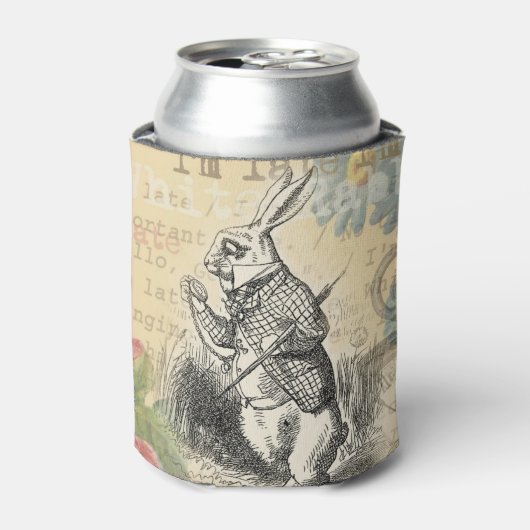 ワンダーランドアートの白うさぎのアリス 缶クーラー (缶正面)