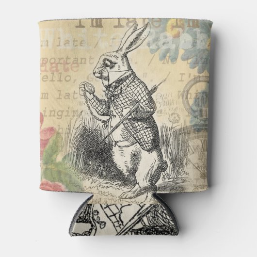 ワンダーランドアートの白うさぎのアリス 缶クーラー (正面)