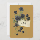 ワンダーランドウィムシー金ゴールドブラック結婚式招待状 招待状 (裏面)