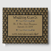 ワンダーランドウィムジーブラック結婚、金ゴールドのゲストブック ゲストブック (正面)