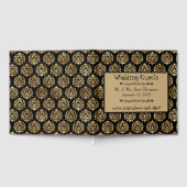 ワンダーランドウィムジーブラック結婚、金ゴールドのゲストブック ゲストブック (全面)