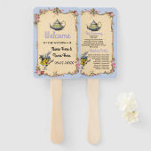 ワンダーランドウサギ結婚式 プログラムヴィンテージファン ハンドファン (正面&裏面)