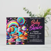 ワンダーランドキャンディカスタムランド州ベビーシャワー 招待状 (スタンド正面)