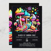 ワンダーランドキャンディ誕生日 招待状 (正面/裏面)