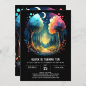 ワンダーランドグローブお洒落誕生日 招待状 (正面/裏面)