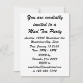 ワンダーランドザ不機嫌ティーパーティーアリス不機嫌帽子 招待状 (裏面)