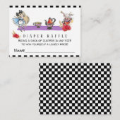 *~*ワンダーランドシャワーおむつのラッフルでかわいいアリス エンクロージャーカード (正面/裏面)