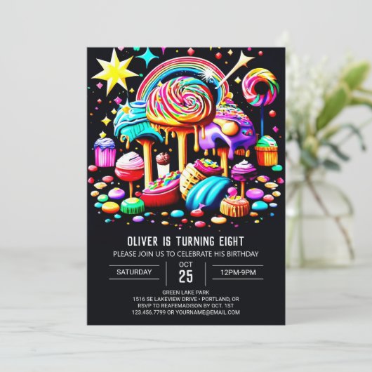 ワンダーランドスウィート誕生日 招待状 (スタンド正面)