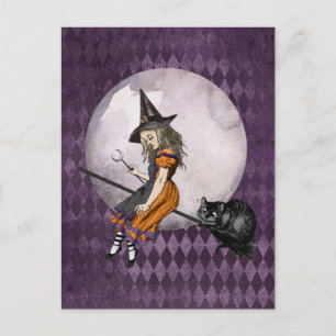 ワンダーランドチェシャーキャットムーンのハロウィンアリス ポストカード