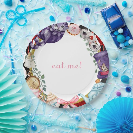 ワンダーランドティーパーティーおとぎ話チャイルド誕生日 ペーパープレート (パーティー)