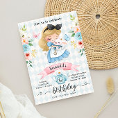 ワンダーランドティーパーティーガール誕生日招待状 招待状