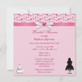 ワンダーランドティーパーティーピンクフラミンゴスブライダルシャワー 招待状 (裏面)