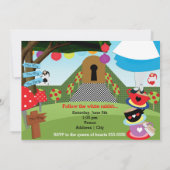 ワンダーランドティーパーティー誕生日招待状 招待状 (裏面)