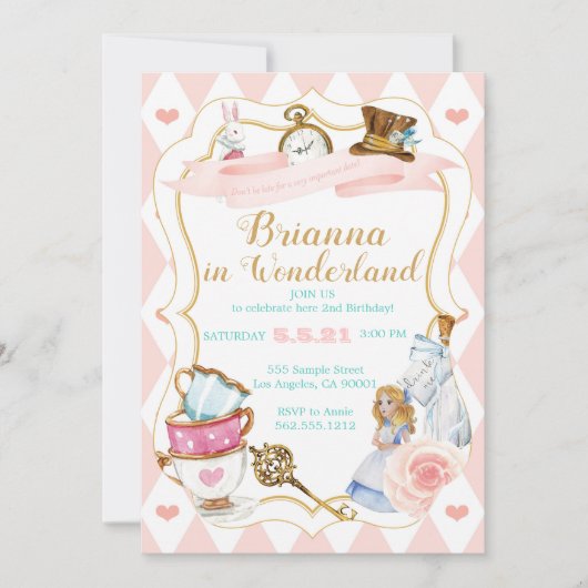 ワンダーランドティーパーティー 招待状 (正面)