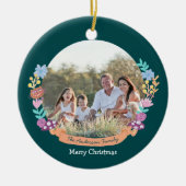 ワンダーランドドリーマーフローラリース_green セラミックオーナメント (正面)