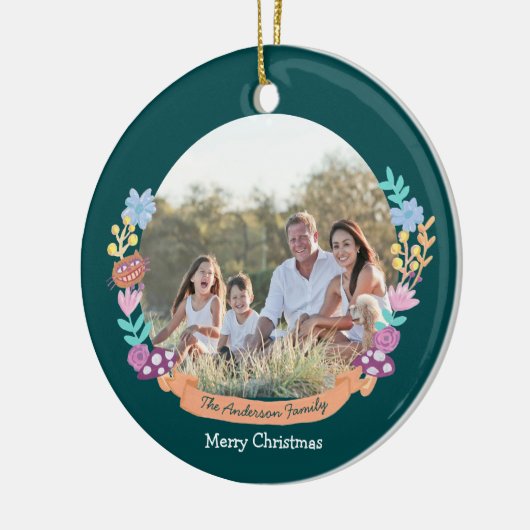 ワンダーランドドリーマーフローラリース_green セラミックオーナメント (左)