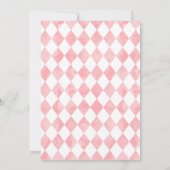 ワンダーランドピンクの赤ちゃんお洒落シャワーのアリス 招待状 (裏面)