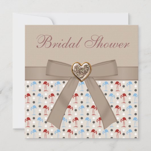 ワンダーランドフお洒落ラミンゴスブライダルシャワー 招待状 (正面)