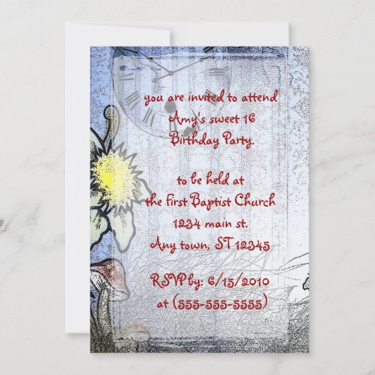 ワンダーランドファンタジー誕生日招待状 招待状 (裏面)