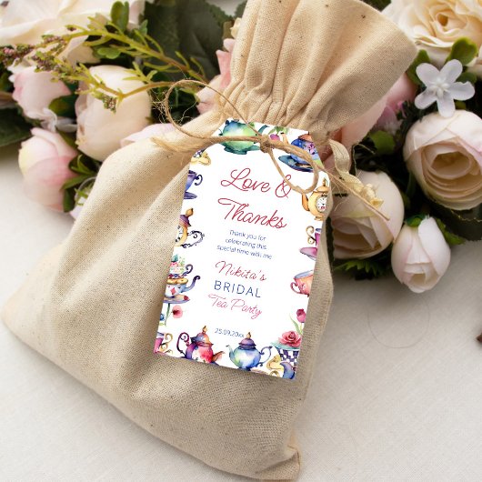 ワンダーランドブライダルシャワーティーパーティーのアリス ギフトタグ