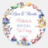 ワンダーランドブライダルシャワーティーパーティーのアリス ラウンドシール (正面)