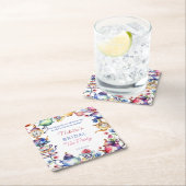 ワンダーランドブライダルシャワー茶会のアリス スクエアペーパーコースター (インサイチュ)