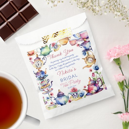 ワンダーランドブライダルシャワー茶会のアリス フェイバーバッグ