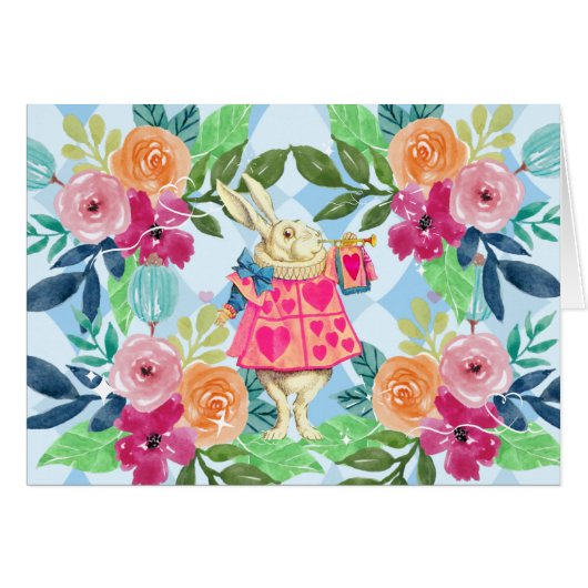 ワンダーランドブルーの白うさぎアーガイル (正面横)