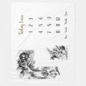 ワンダーランドベビー1年目のマイルストーンのアリス フリースブランケット (正面)