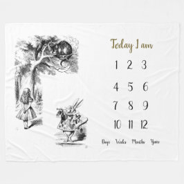 ワンダーランドベビー1年目のマイルストーンのアリス    フリースブランケット