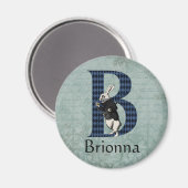 ワンダーランドホワイトラビットレターBマグネット マグネット (正面/裏面)