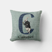 ワンダーランドホワイトラビットレターC クッション (正面)