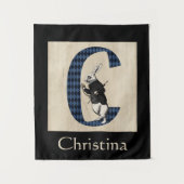 ワンダーランドホワイトラビットレターC タペストリー (正面)