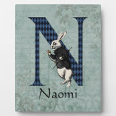 ワンダーランドホワイトラビットレターN フォトプラーク (正面)