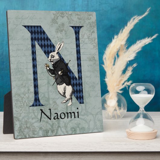 ワンダーランドホワイトラビットレターN フォトプラーク (側面)