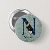 ワンダーランドホワイトラビットレターN 缶バッジ (正面&裏面)