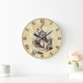 ワンダーランドヴィンテージホワイトウサギ ラージ壁時計 (ホーム)