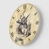 ワンダーランドヴィンテージホワイトウサギ ラージ壁時計 (傾斜)