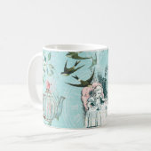 ワンダーランド不機嫌ティーパーティーアクアピンクマグ コーヒーマグカップ (正面左)