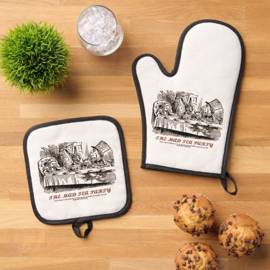 ワンダーランド不機嫌ティーパーティーアリスラビット不機嫌ハッター 鍋つかみ&鍋敷きセット (トップダウン)