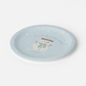 ワンダーランド冬バッシュかわいい雪だるまとスノーフレーク ペーパープレート (アングル)