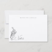 ワンダーランド名の白うさぎヴィンテージアリス ノートカード (正面)