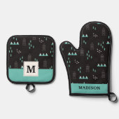 ワンダーランド幾何学模様 鍋つかみ&鍋敷きセット (正面)