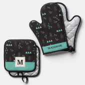 ワンダーランド幾何学模様 鍋つかみ&鍋敷きセット (正面/裏面)