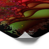 ワンダーランド抽象芸術サイケデリックフラクタルアート ポスター (角)