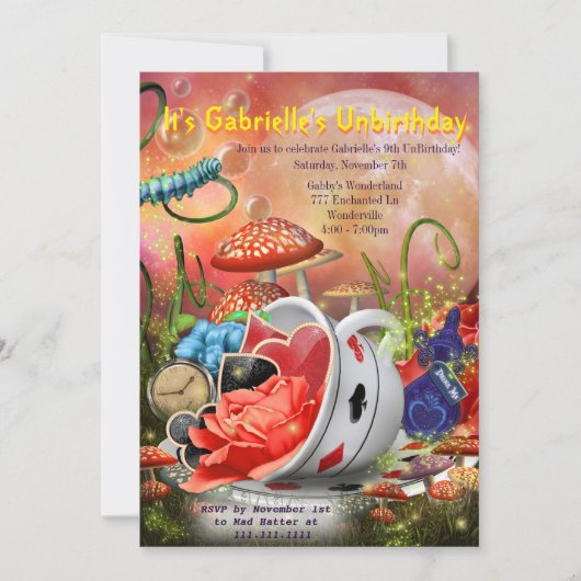 ワンダーランド招待状ワンダーランドパーティー 招待状 (正面)