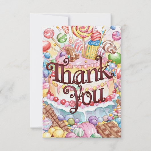 ワンダーランド棒つきキャンデーキャンディランドサンキューカード サンキューカード (正面)