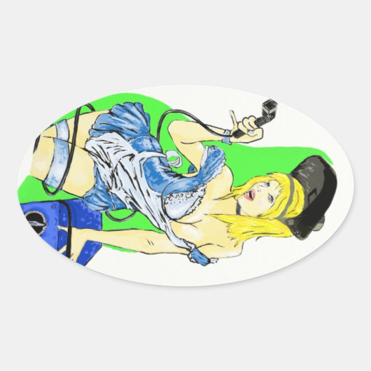 ワンダーランド溶接シールのアリス 楕円形シール (正面)