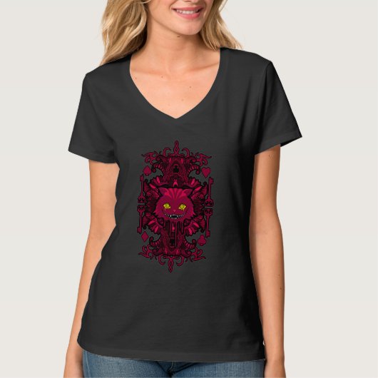 ワンダーランド猫のゴシック様式のアリス Tシャツ (正面)