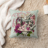 ワンダーランド白うさぎピンク色の濃淡 クッション (ブランケット)